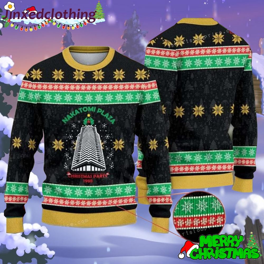 Nakatomi Plaza Die Hard Christmas Ugly Sweater Christmas Party 